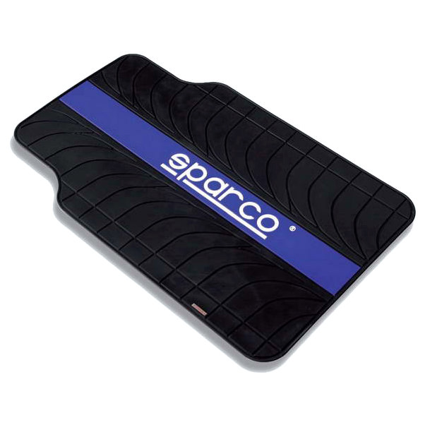 Jeu de 4 tapis de sol universels en latex/bande bleue Sparco