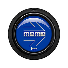 Bouton de klaxon MOMO Glossy Blue Chromed logo