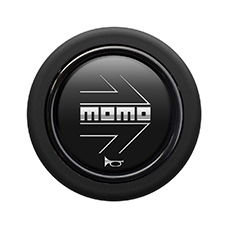 Bouton de klaxon MOMO Matt Black Chromed logo