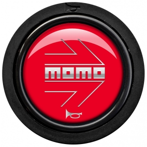 Bouton de klaxon MOMO Glossy Red Chromed logo