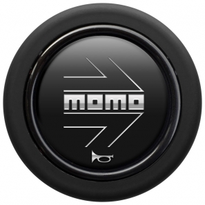 Bouton de klaxon MOMO Matt Black Chromed logo