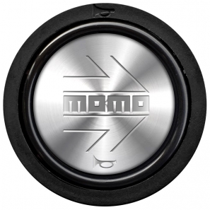 Bouton de klaxon MOMO Shiny Silver Chromed logo